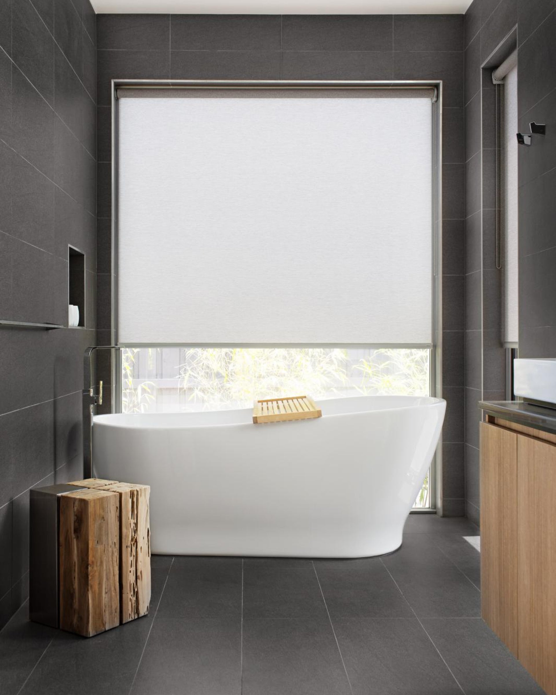 Saga, White Blackout Roller Blinds