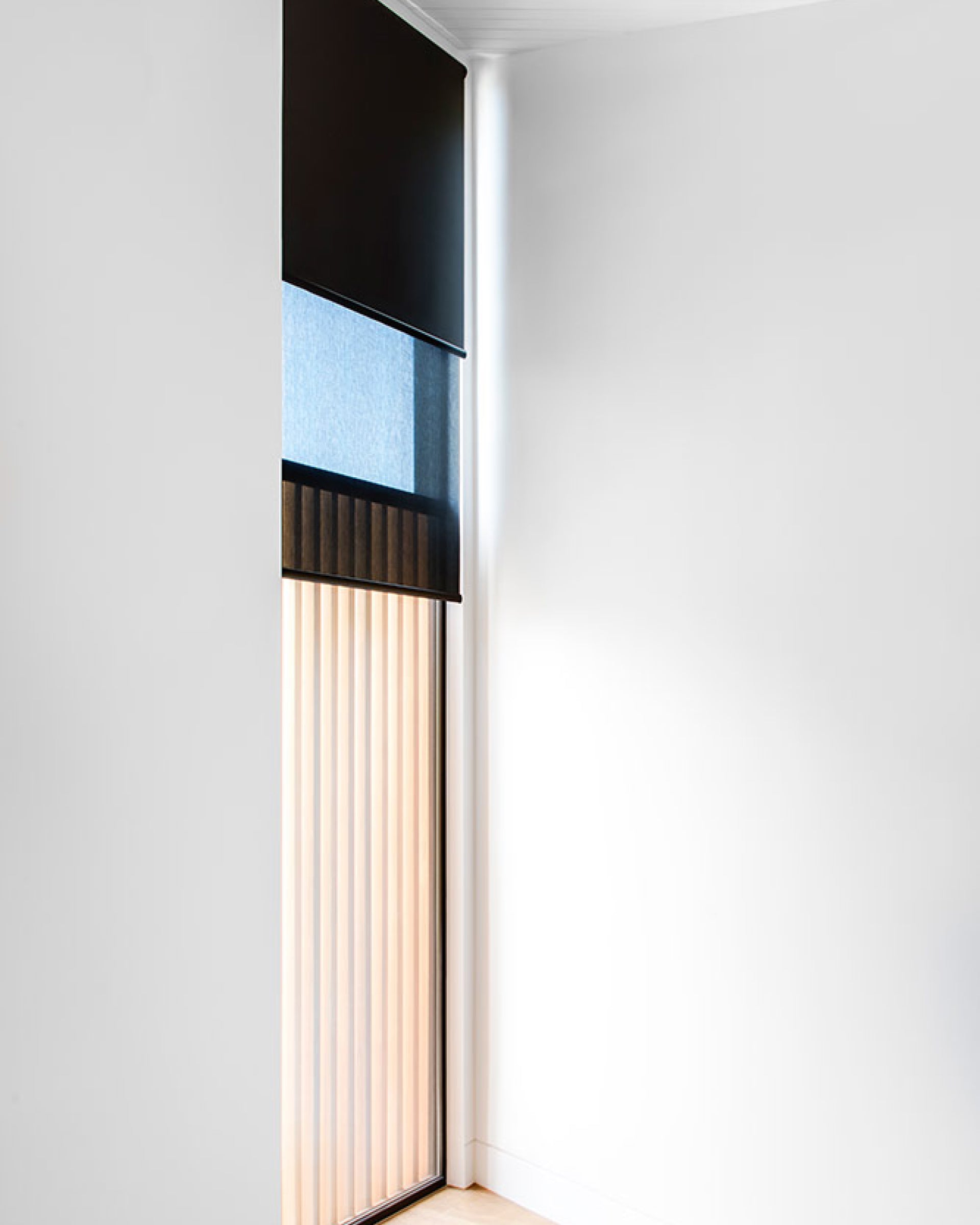 Saga, Black Dual Layer Sunscreen + Roller Blinds