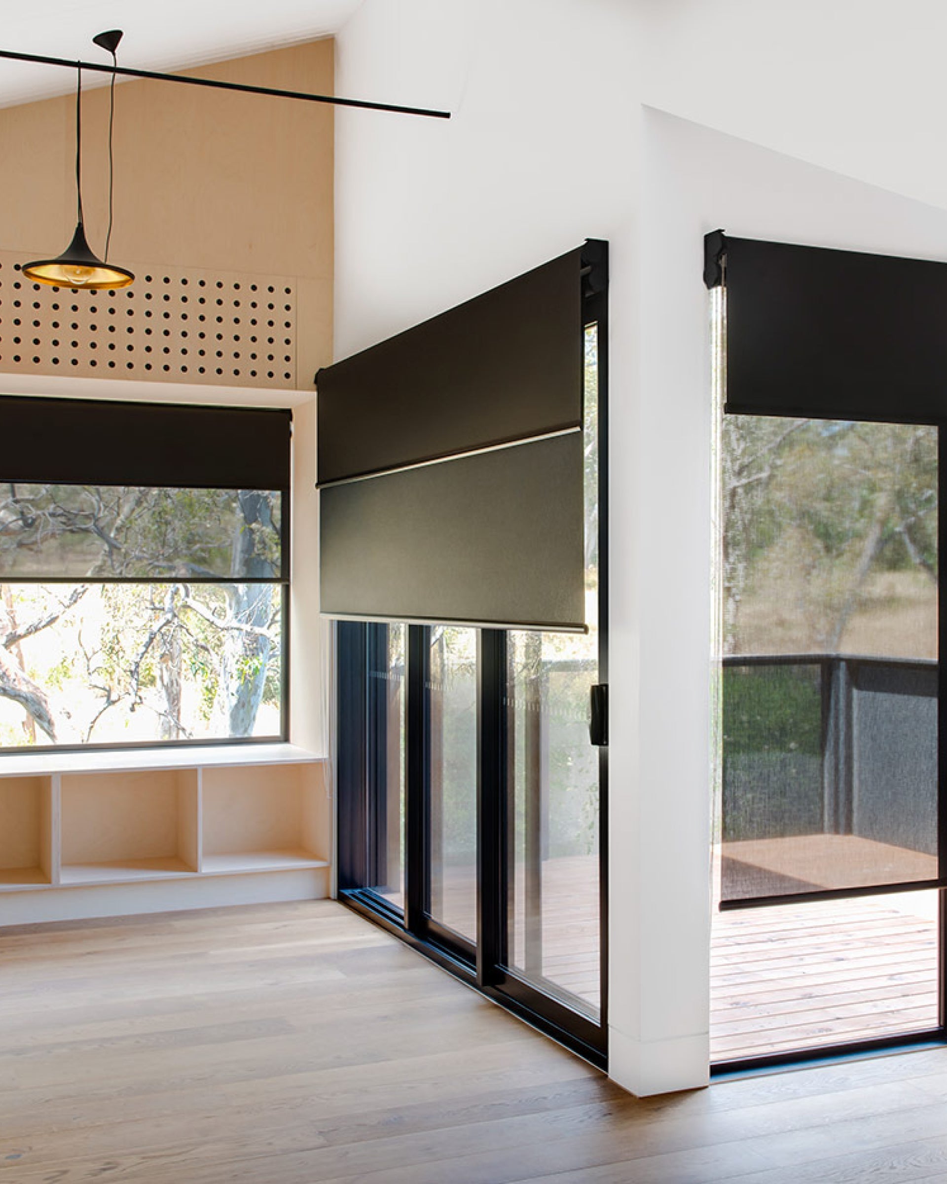 Saga, Black Dual Layer Sunscreen + Roller Blinds